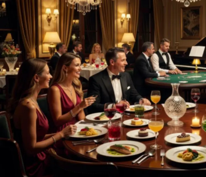 VIP privát kaszinó estet idéző elegáns vacsoraterem